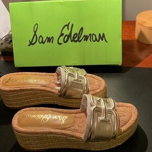 Sam Edelman Gold Wedge Sandals